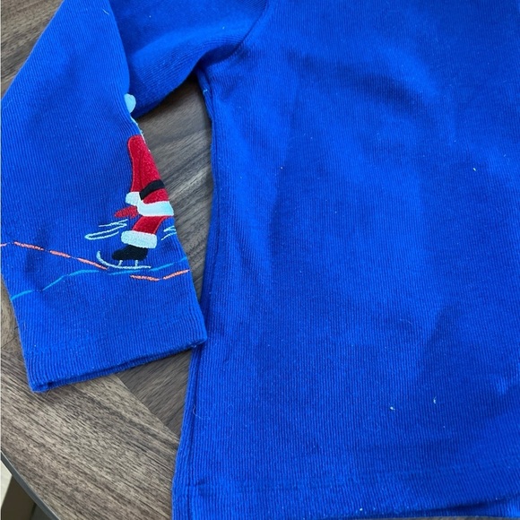 Blue Santa Christmas Sweater/Cardigan with Santa Buttons - Picture 7 of 8